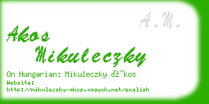 akos mikuleczky business card